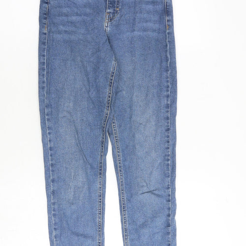 Topshop Womens Blue Cotton Skinny Jeans Size 26 in L32 in Regular Zip