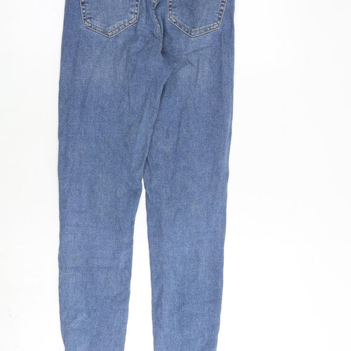 Topshop Womens Blue Cotton Skinny Jeans Size 26 in L32 in Regular Zip