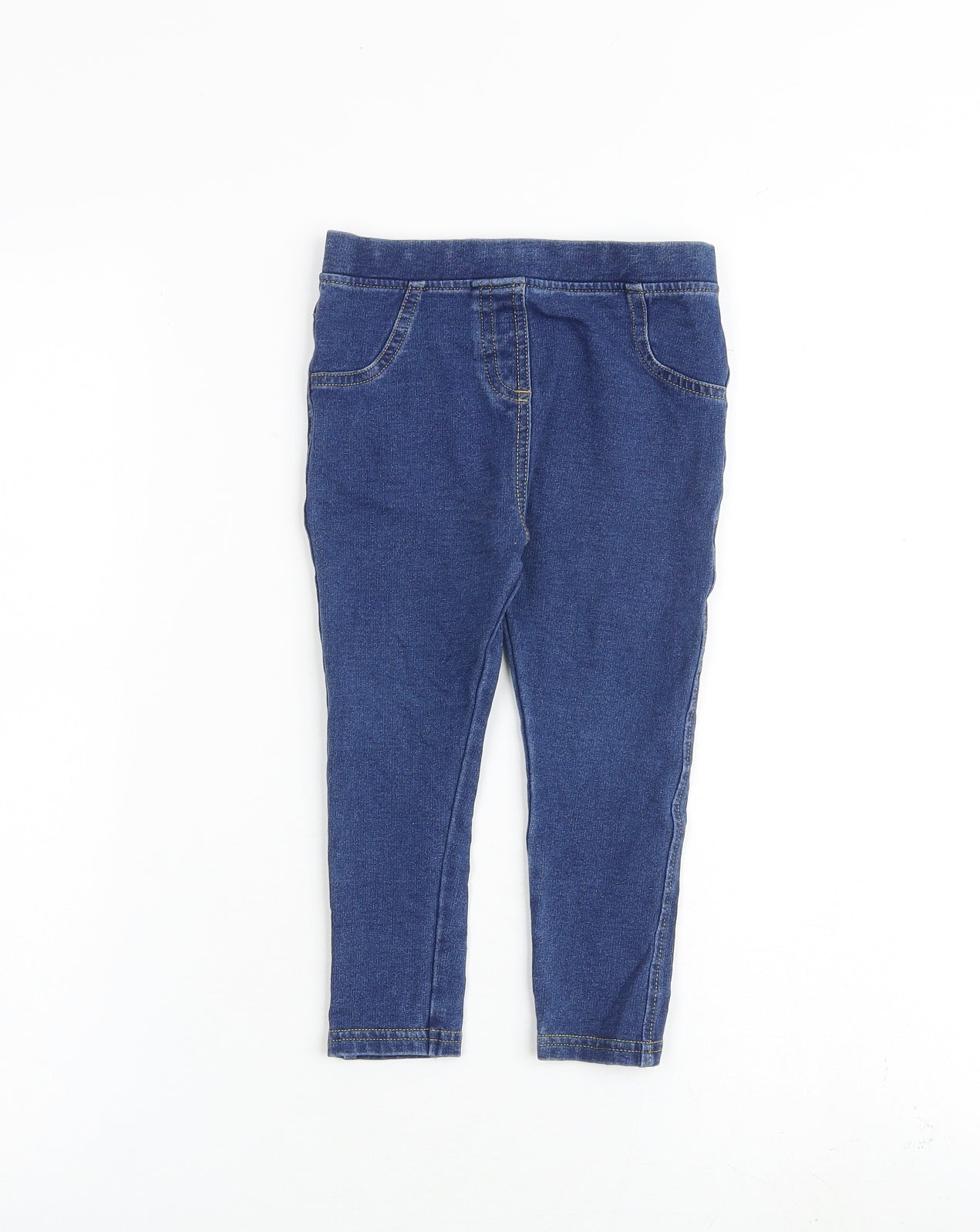 Marks and Spencer Girls Blue Cotton Jegging Jeans Size 2-3 Years Regular Pullover