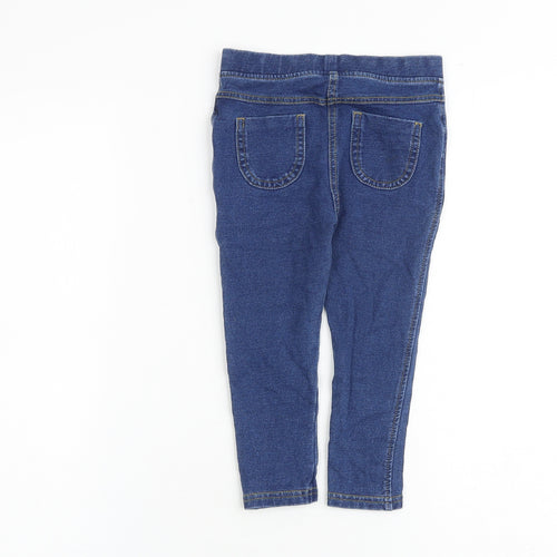 Marks and Spencer Girls Blue Cotton Jegging Jeans Size 2-3 Years Regular Pullover