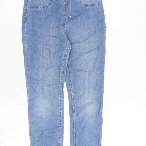 H&M Girls Blue Cotton Jegging Jeans Size 9-10 Years L23 in Regular Pullover