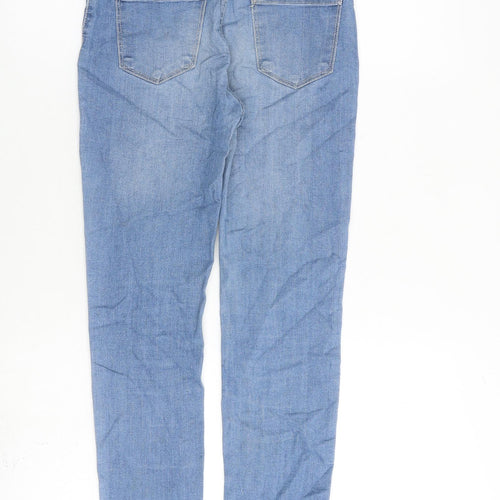 H&M Girls Blue Cotton Jegging Jeans Size 9-10 Years L23 in Regular Pullover