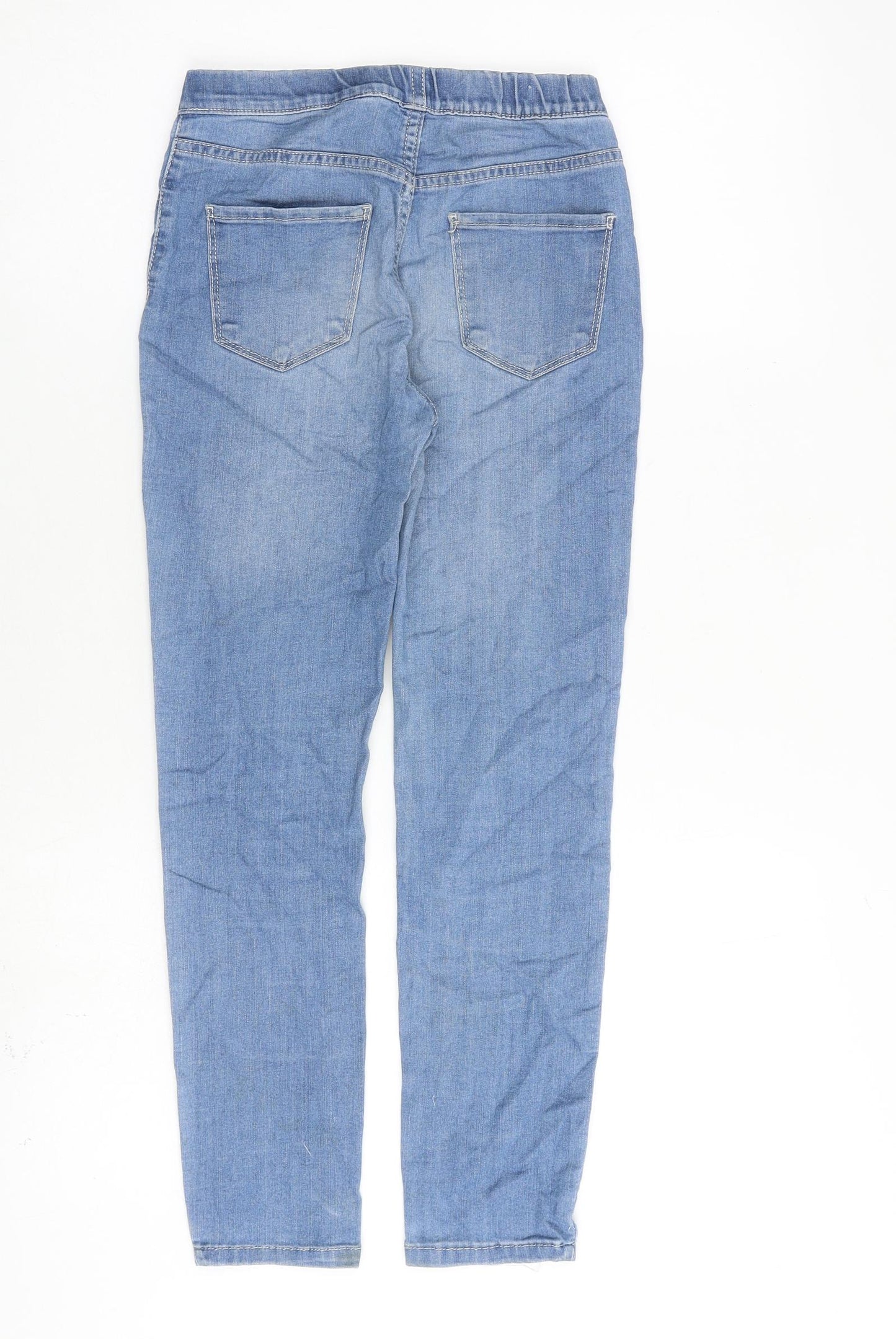H&M Girls Blue Cotton Jegging Jeans Size 9-10 Years L23 in Regular Pullover