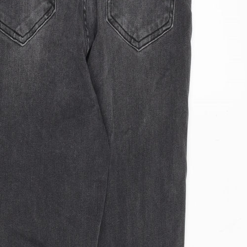 Sosandar Womens Grey Cotton Skinny Jeans Size 10 L27 in Regular Zip