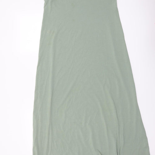 H&M Womens Green Polyester Tank Dress Size S Scoop Neck Pullover