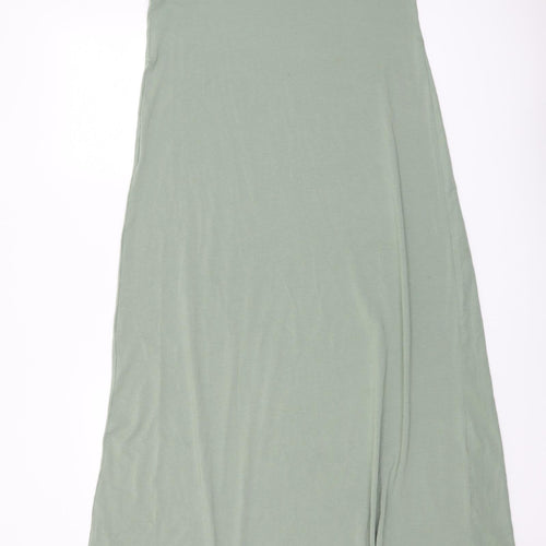 H&M Womens Green Polyester Tank Dress Size S Scoop Neck Pullover