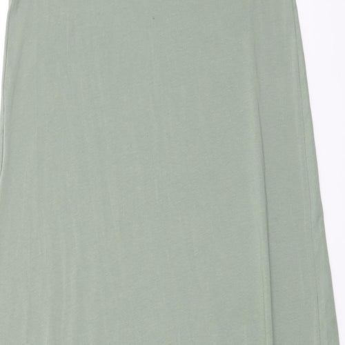 H&M Womens Green Polyester Tank Dress Size S Scoop Neck Pullover