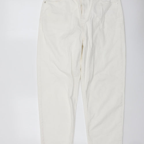 ASOS Womens Ivory Cotton Straight Jeans Size 30 in L25 in Regular Button