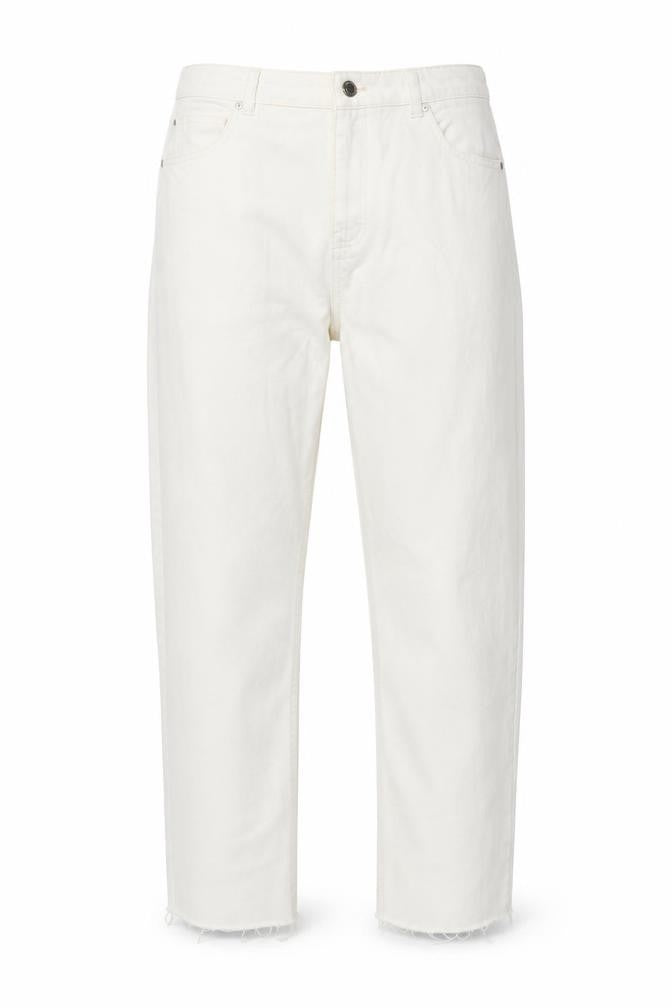 ASOS Womens Ivory Cotton Straight Jeans Size 30 in L25 in Regular Button