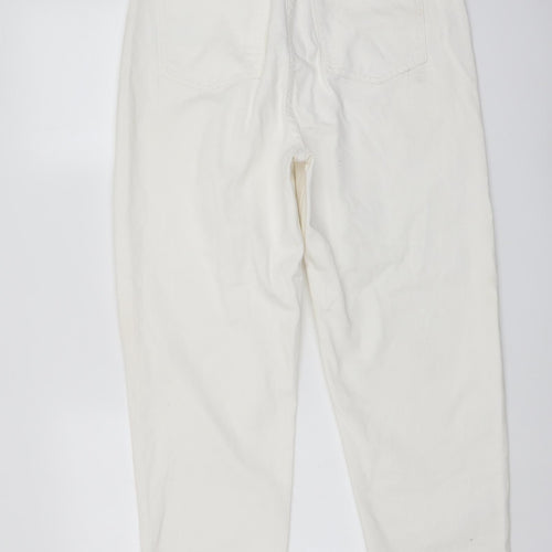 ASOS Womens Ivory Cotton Straight Jeans Size 30 in L25 in Regular Button