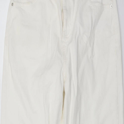 ASOS Womens Ivory Cotton Straight Jeans Size 30 in L25 in Regular Button