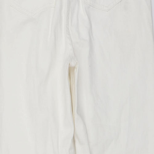 ASOS Womens Ivory Cotton Straight Jeans Size 30 in L25 in Regular Button