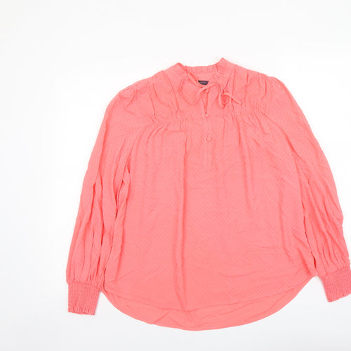 Marks and Spencer Womens Pink Viscose Basic Blouse Size 6 Crew Neck