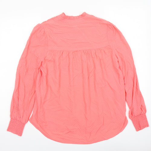 Marks and Spencer Womens Pink Viscose Basic Blouse Size 6 Crew Neck