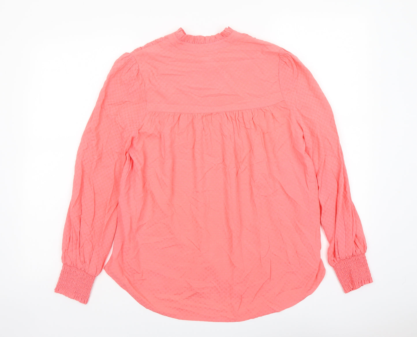 Marks and Spencer Womens Pink Viscose Basic Blouse Size 6 Crew Neck