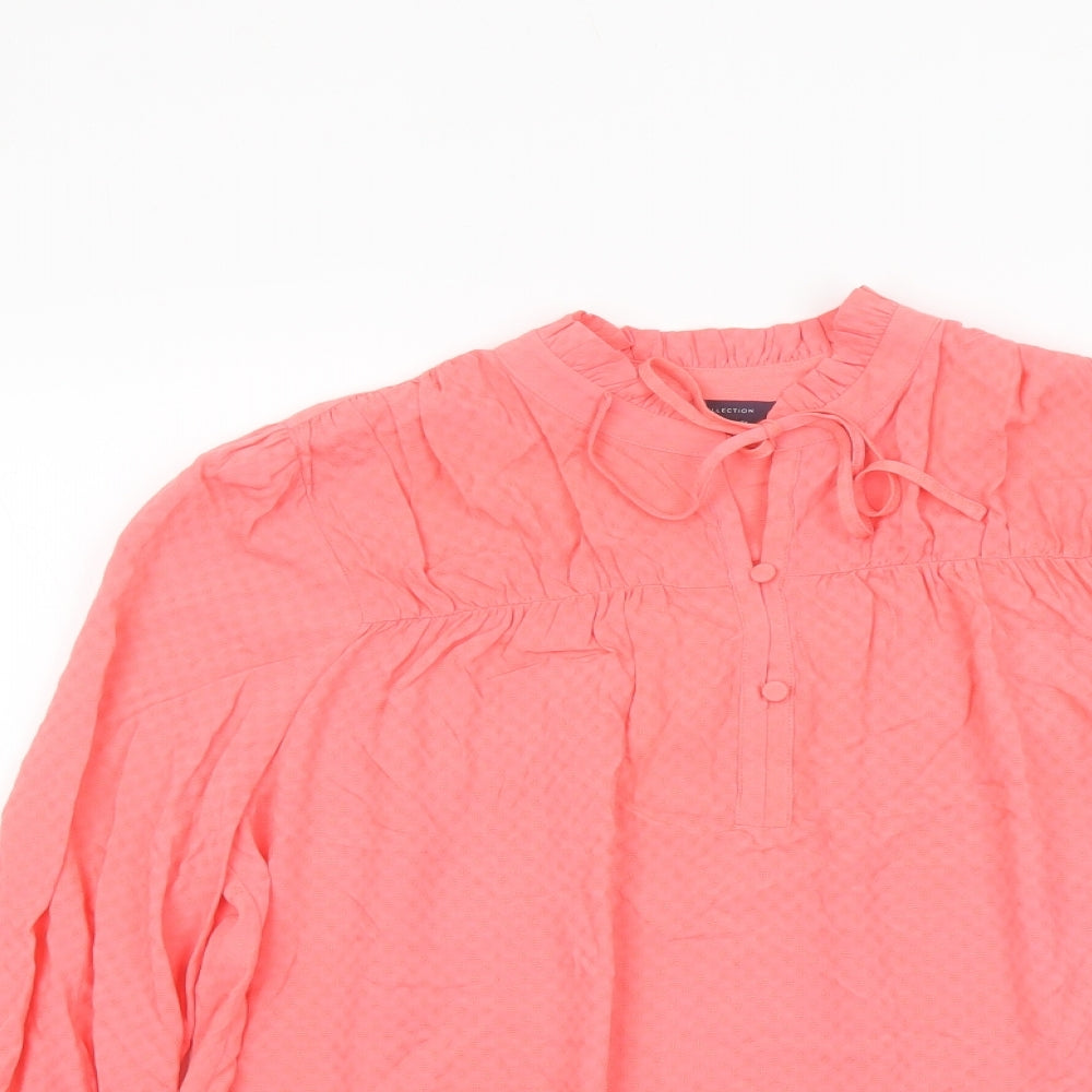 Marks and Spencer Womens Pink Viscose Basic Blouse Size 6 Crew Neck