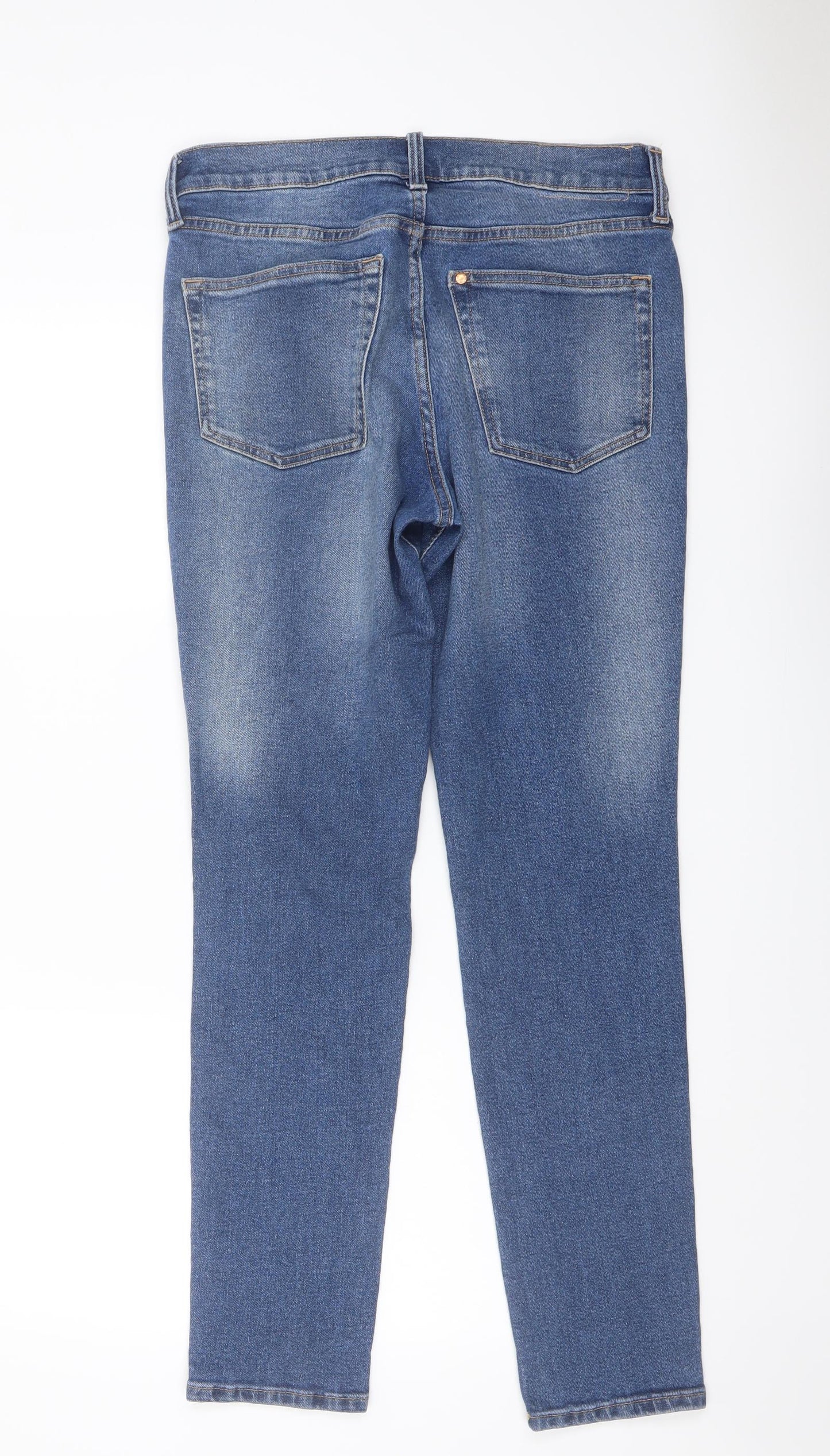 H&M Mens Blue Cotton Straight Jeans Size 32 in L32 in Regular Button