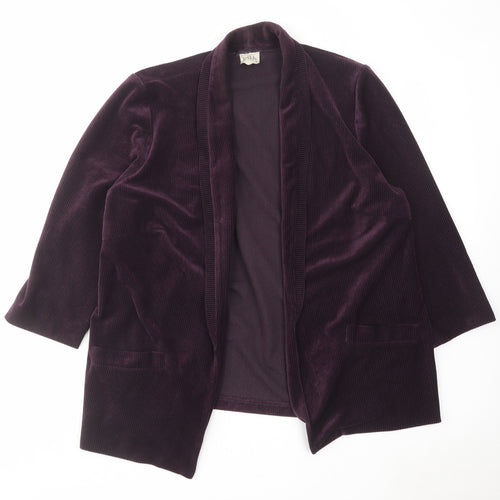 Toddy Womens Purple Jacket Blazer Size 18