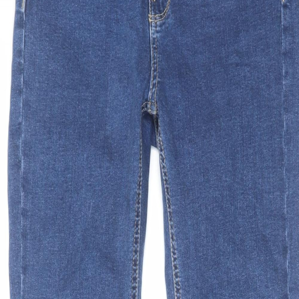 Pull&Bear Girls Blue Cotton Skinny Jeans Size 14-15 Years Regular Zip