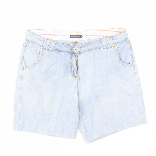 TEX Womens Blue Cotton Mom Shorts Size 2XS L6 in Regular Zip