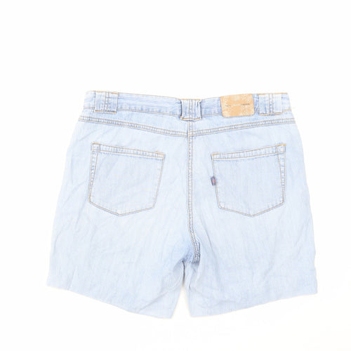 TEX Womens Blue Cotton Mom Shorts Size 2XS L6 in Regular Zip