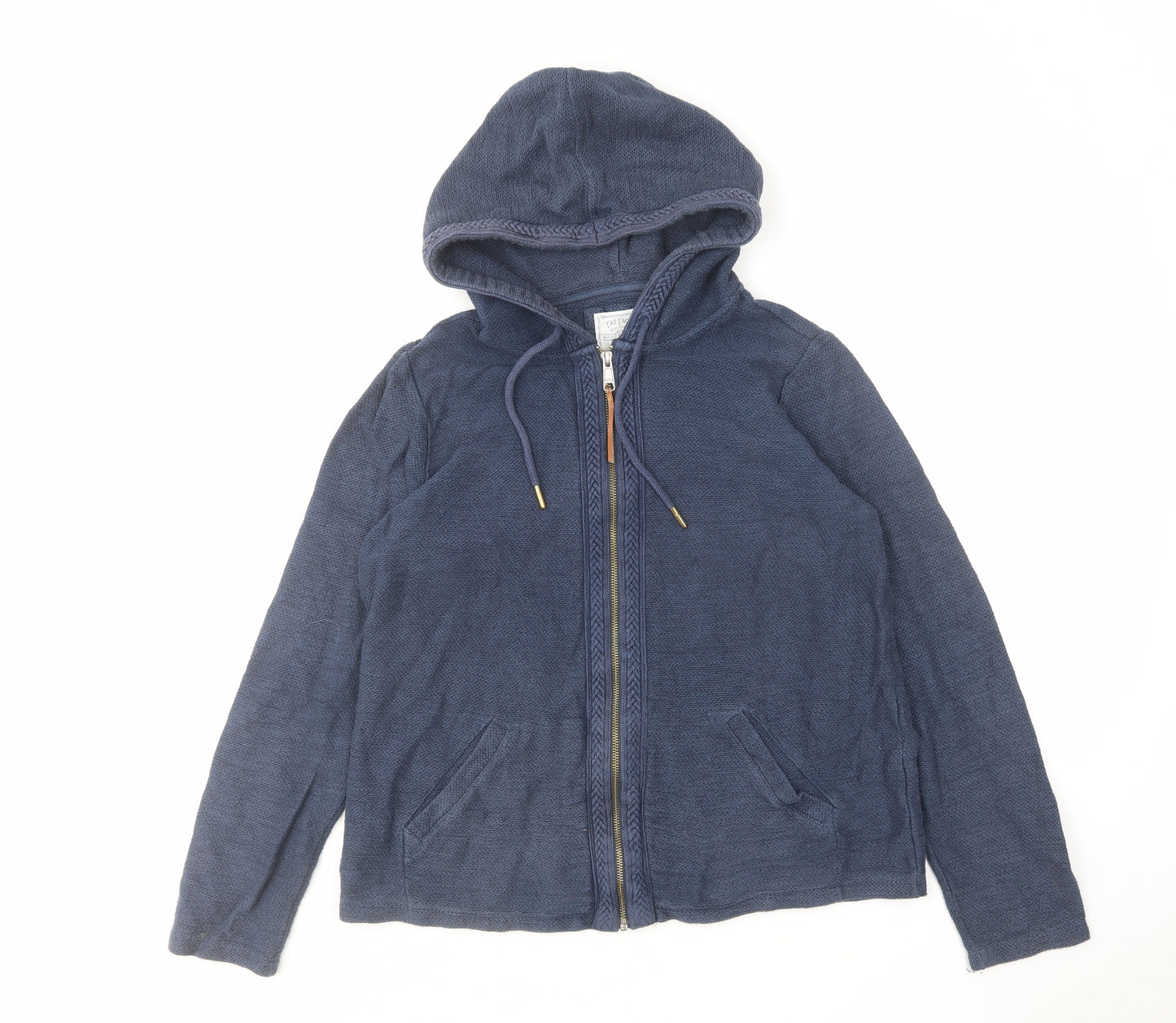 Fat Face Womens Blue Cotton Full Zip Hoodie Size 14 Zip