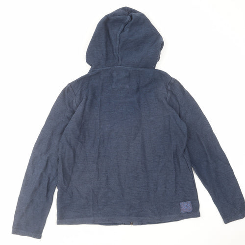 Fat Face Womens Blue Cotton Full Zip Hoodie Size 14 Zip