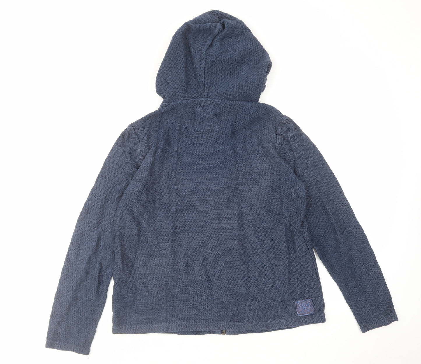 Fat Face Womens Blue Cotton Full Zip Hoodie Size 14 Zip