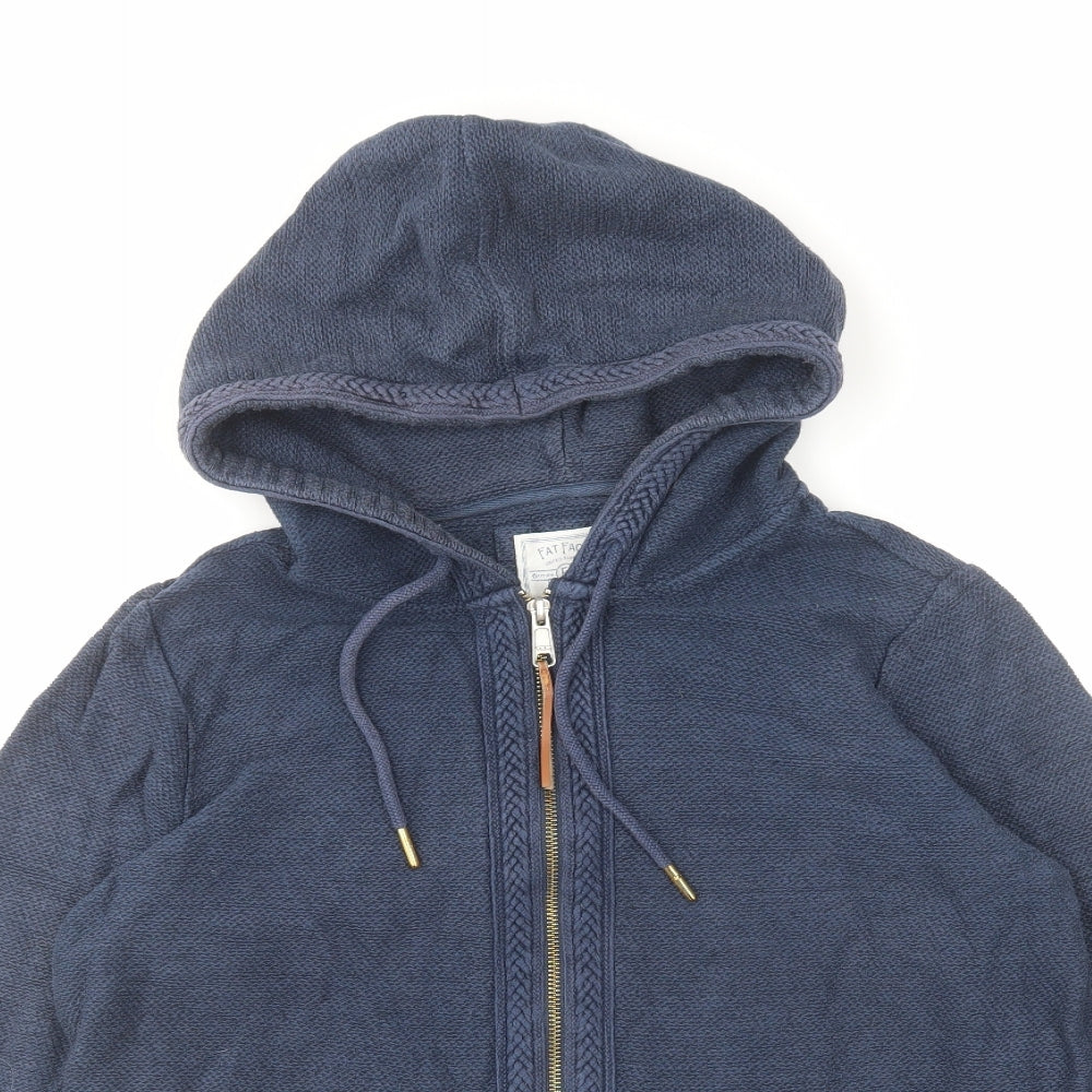Fat Face Womens Blue Cotton Full Zip Hoodie Size 14 Zip