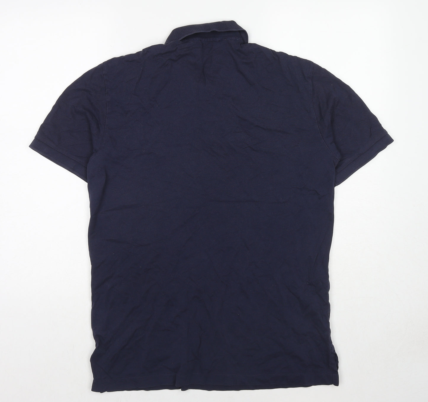Polo Ralph Lauren Mens Blue Cotton Polo Size M Collared Button