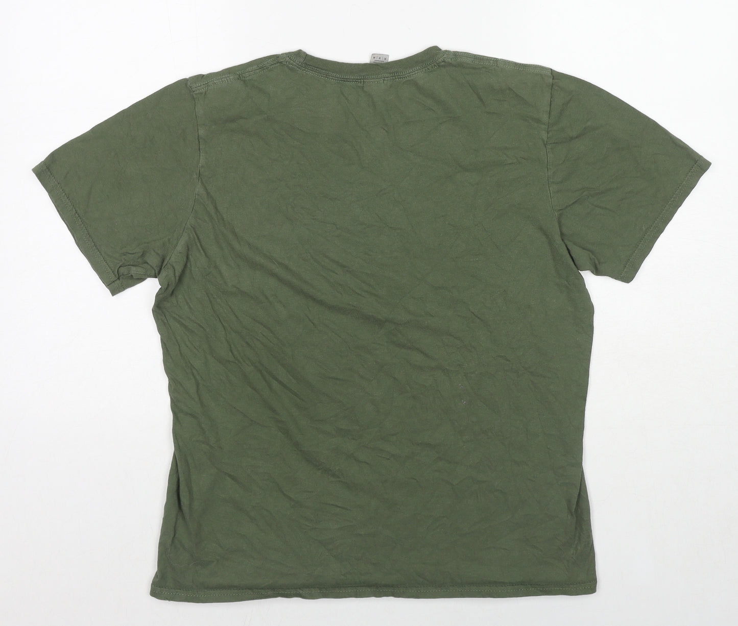 Blur Womens Green Cotton Basic T-Shirt Size M Round Neck - Blur Parklife
