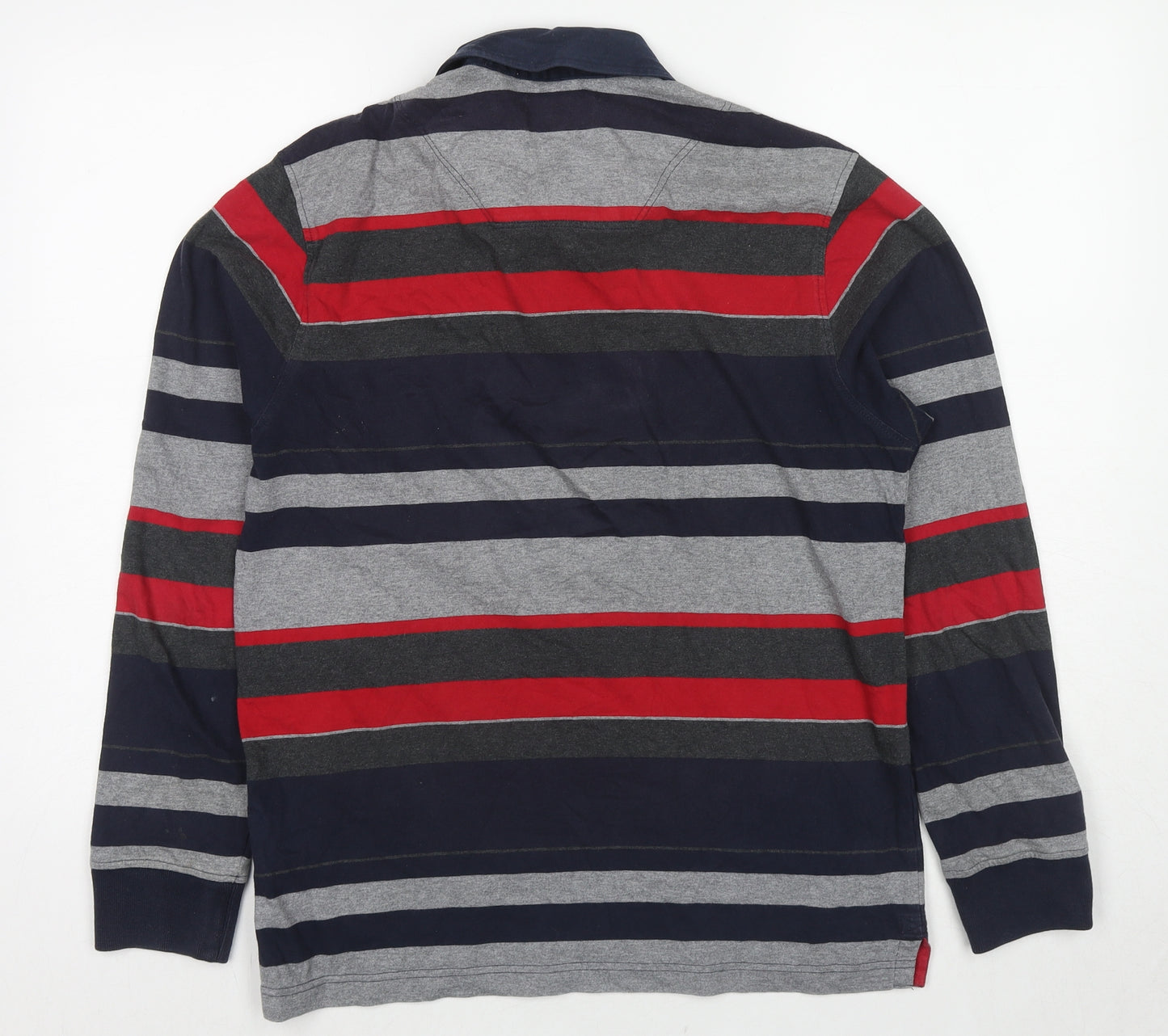 Blue Harbour Mens Multicoloured Striped Cotton Polo Size S Collared Button