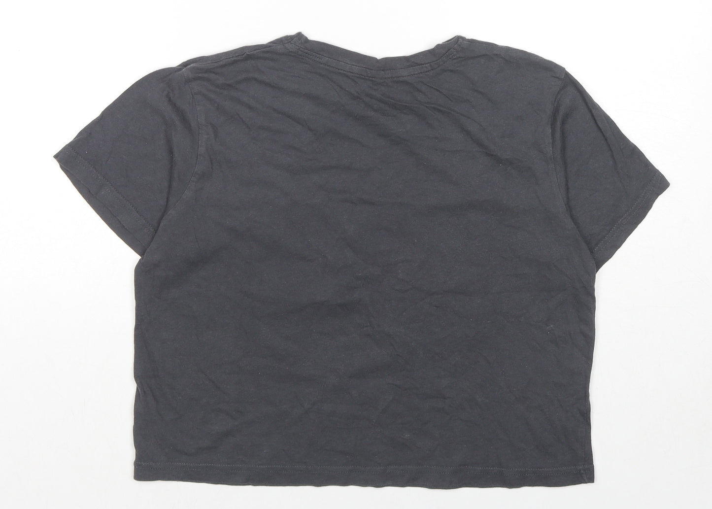 Disney Womens Grey Cotton Cropped T-Shirt Size 10 Round Neck - The Lion King