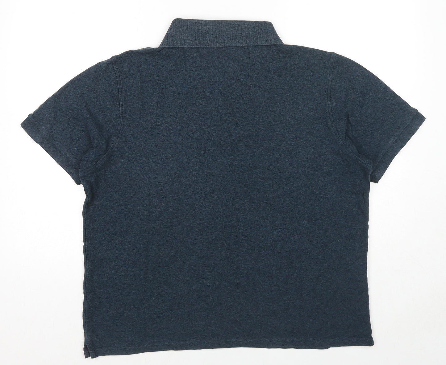 Marks and Spencer Mens Black Cotton Polo Size XL Collared Button