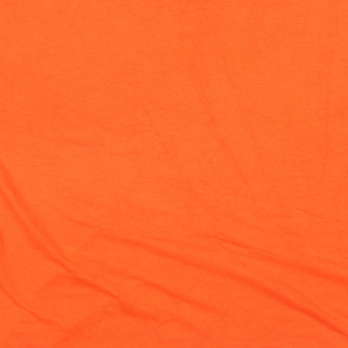 Russell Athletic Womens Orange Cotton Basic T-Shirt Size M Round Neck
