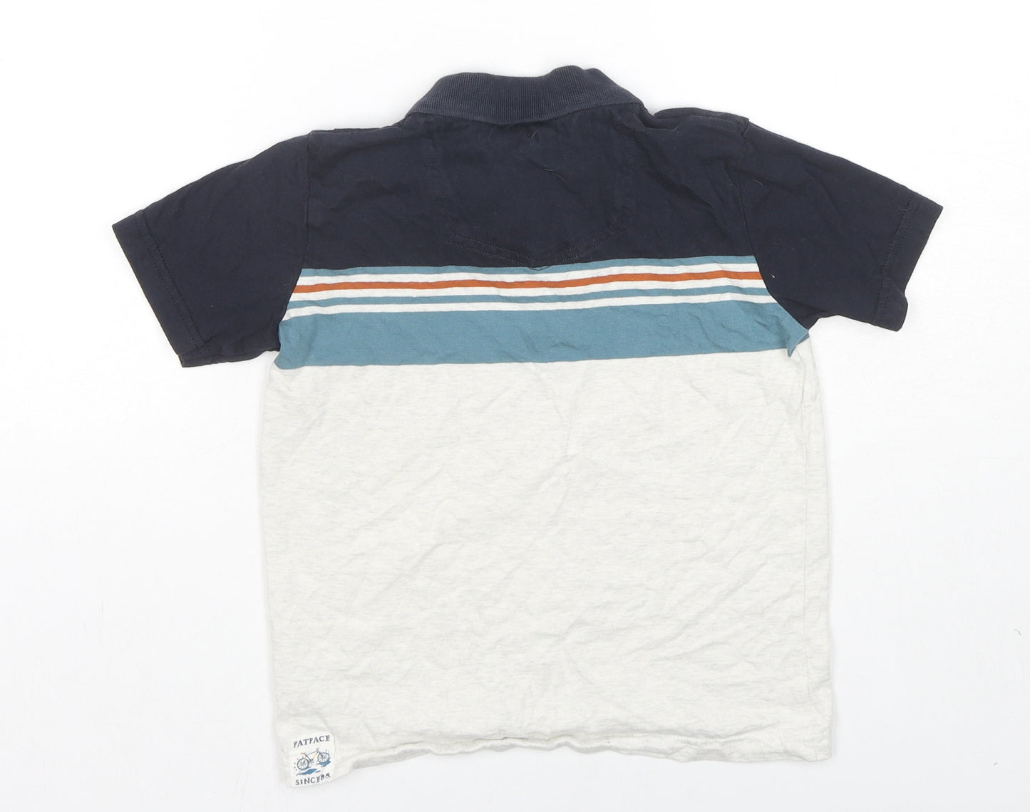 Fat Face Boys Multicoloured Colourblock Cotton Basic Polo Size 7-8 Years Collared Pullover