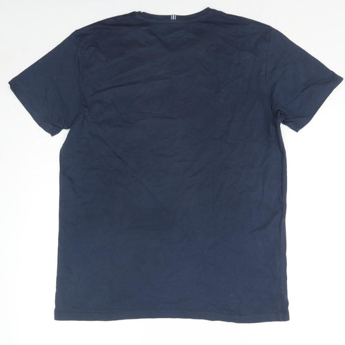 Esprit Mens Blue Cotton T-Shirt Size L Crew Neck