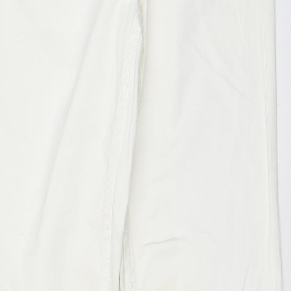 Tommy Hilfiger Womens White Cotton Capri Trousers Size 4 L31 in Regular Zip