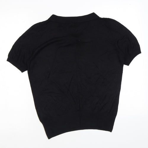 H&M Womens Black Round Neck Viscose Pullover Jumper Size S