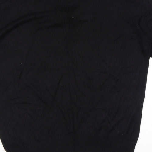 H&M Womens Black Round Neck Viscose Pullover Jumper Size S