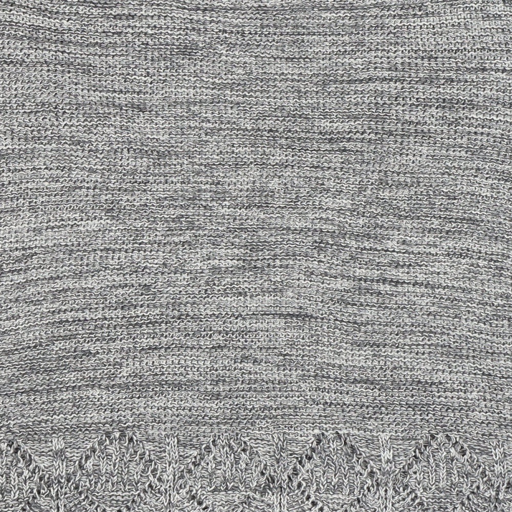 Pure & Natural Womens Grey V-Neck Cotton Cardigan Jumper Size L - Size L-XL