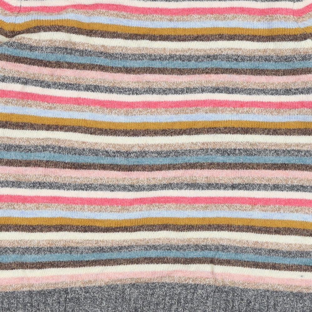 Woolovers Womens Multicoloured Round Neck Striped Wool Pullover Jumper Size M