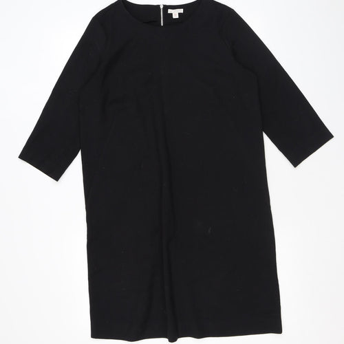 Gap Womens Black Polyester A-Line Size 14 Round Neck Zip