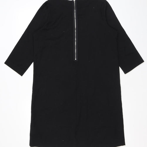Gap Womens Black Polyester A-Line Size 14 Round Neck Zip