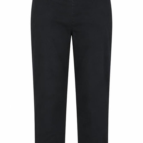 Marks and Spencer Womens Black Cotton Trousers Size 10 L20 in Regular Zip