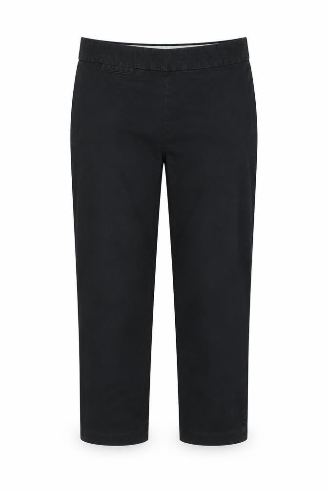 Marks and Spencer Womens Black Cotton Trousers Size 10 L20 in Regular Zip