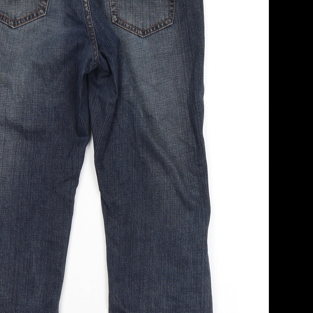 Espirit Womens Blue Cotton Straight Jeans Size 16 L23 in Regular Zip