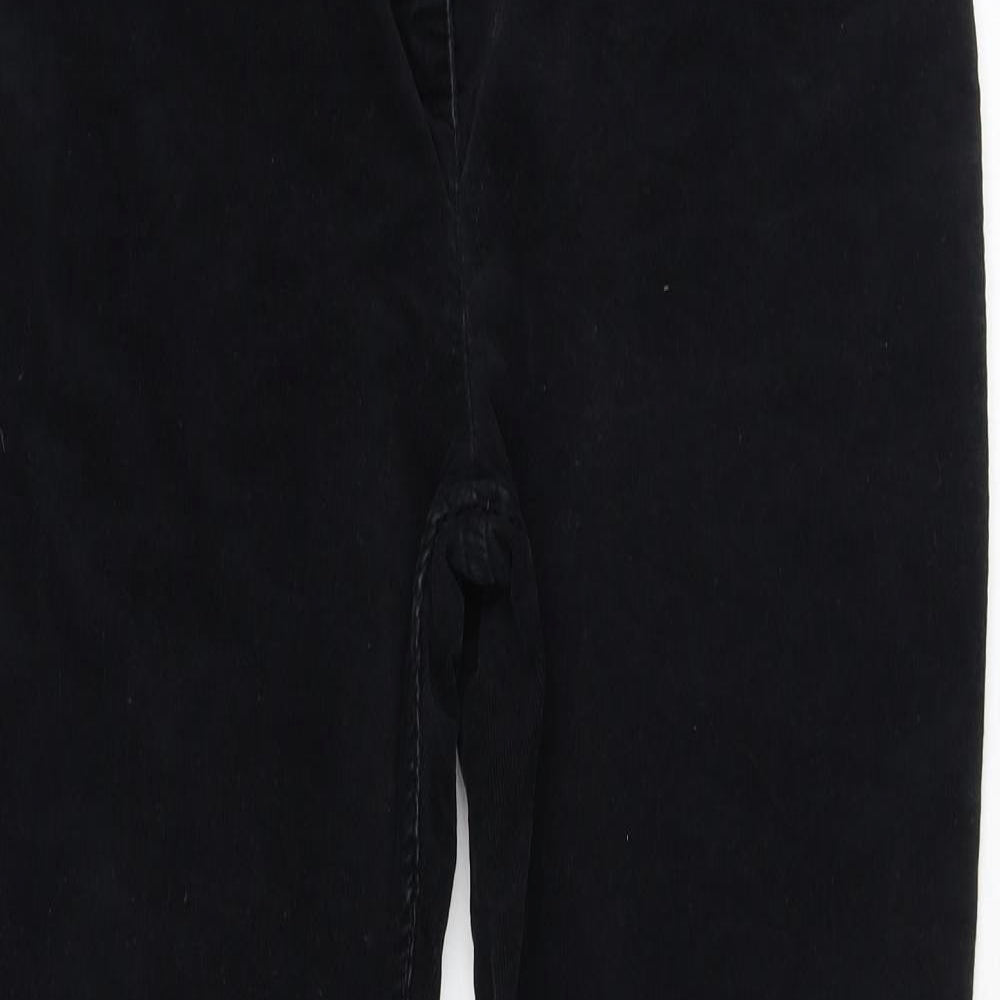 Marks and Spencer Womens Black Cotton Straight Jeans Size 12 L29 in Regular Zip