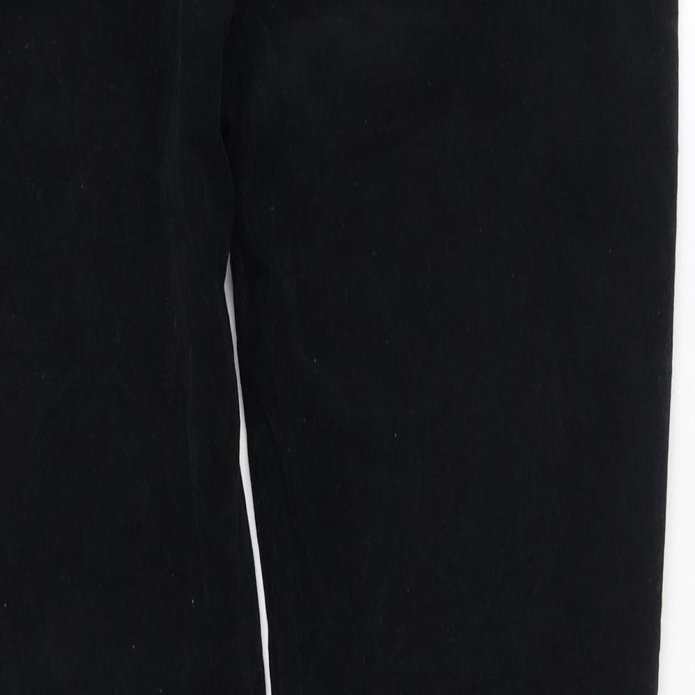 Marks and Spencer Womens Black Cotton Straight Jeans Size 12 L29 in Regular Zip
