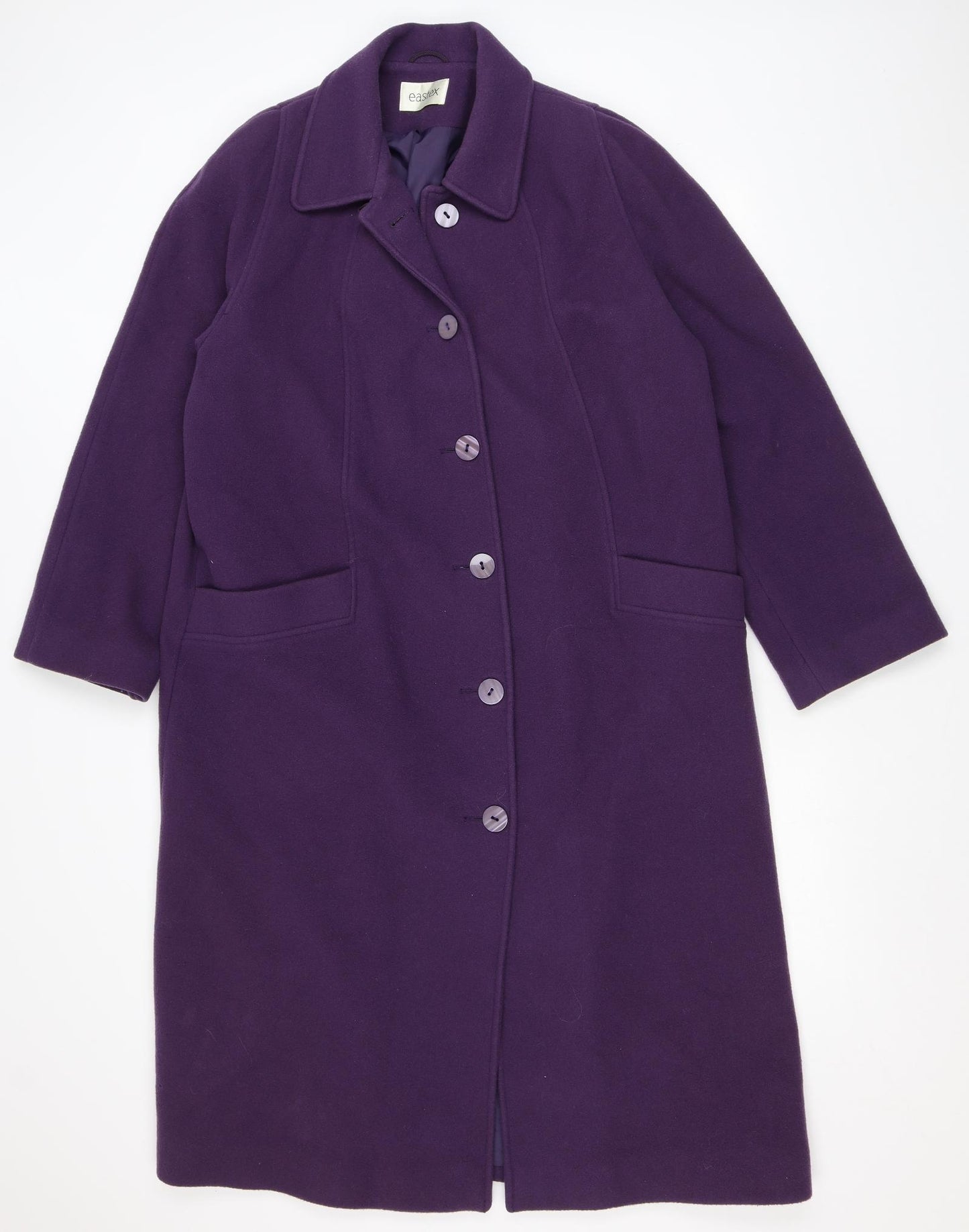 Eastex Womens Purple Pea Coat Coat Size 16 Buckle
